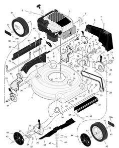 Mower Housing Assembly Diagram and Parts List for 20616X50D 2001 Briggs and Stratton Lawn Mower